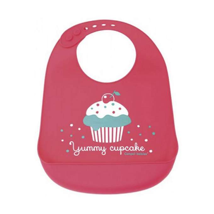 Babero silicona sweet cupcake rosa Canpol Babies